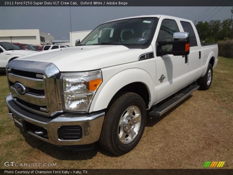 Oxford White / Adobe Beige 2011 Ford F250 Super Duty XLT Crew Cab