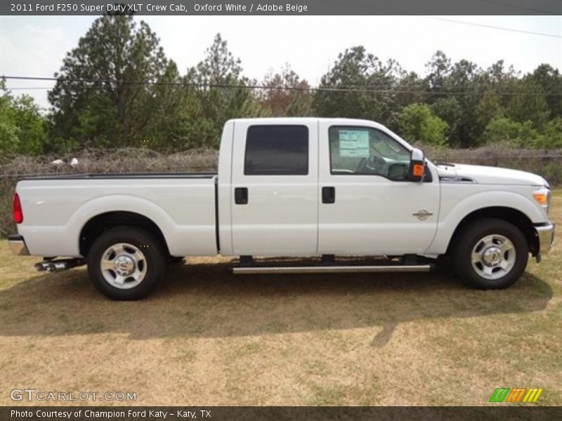 Oxford White / Adobe Beige 2011 Ford F250 Super Duty XLT Crew Cab
