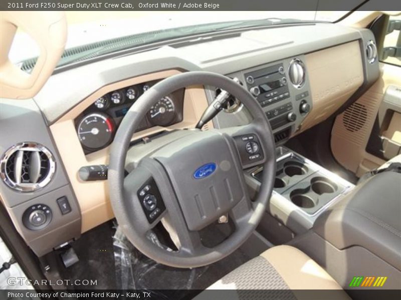 Oxford White / Adobe Beige 2011 Ford F250 Super Duty XLT Crew Cab