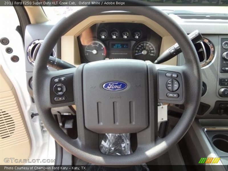 Oxford White / Adobe Beige 2011 Ford F250 Super Duty XLT Crew Cab