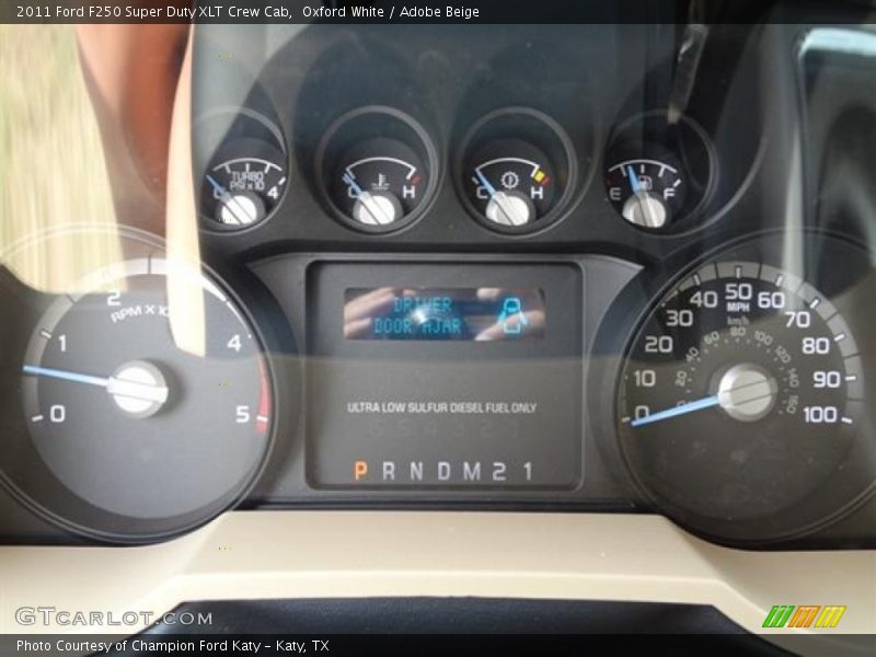 Oxford White / Adobe Beige 2011 Ford F250 Super Duty XLT Crew Cab
