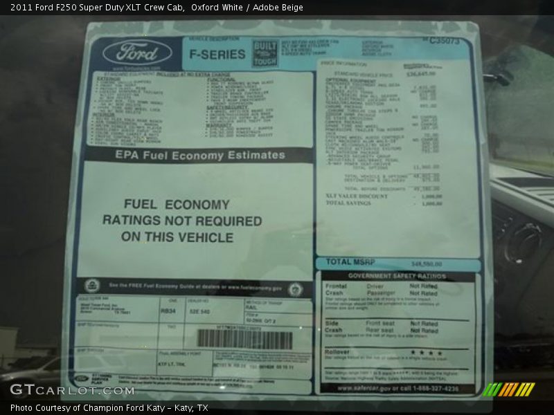 Oxford White / Adobe Beige 2011 Ford F250 Super Duty XLT Crew Cab