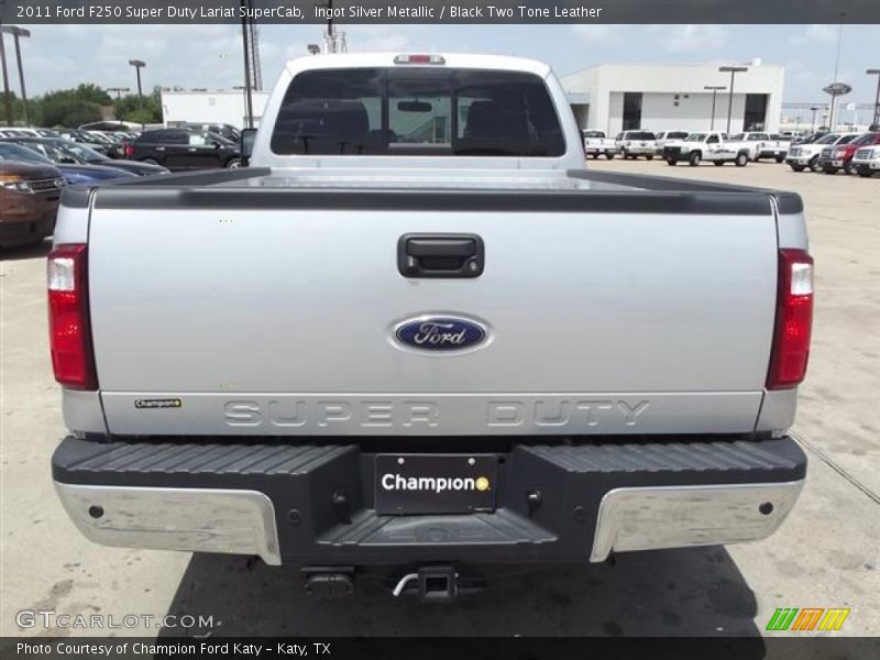 Ingot Silver Metallic / Black Two Tone Leather 2011 Ford F250 Super Duty Lariat SuperCab
