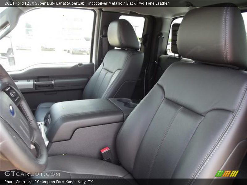  2011 F250 Super Duty Lariat SuperCab Black Two Tone Leather Interior