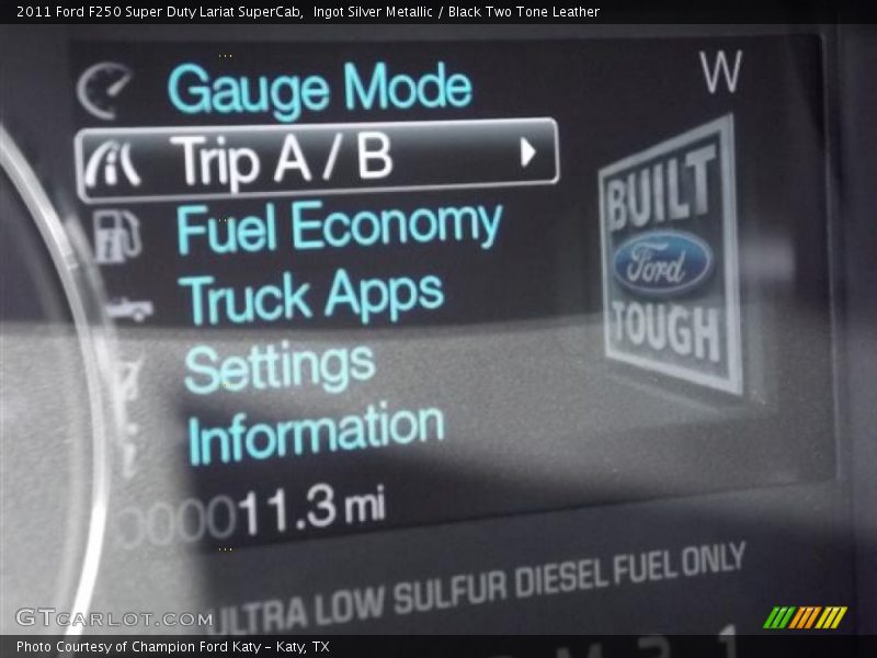 Ingot Silver Metallic / Black Two Tone Leather 2011 Ford F250 Super Duty Lariat SuperCab