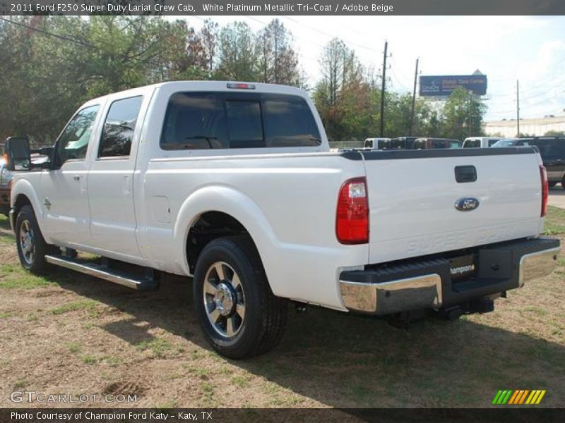 White Platinum Metallic Tri-Coat / Adobe Beige 2011 Ford F250 Super Duty Lariat Crew Cab