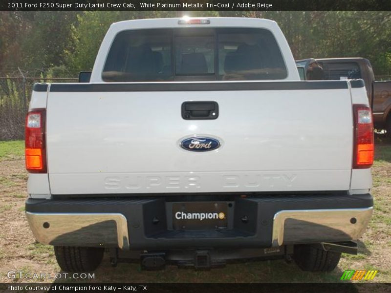 White Platinum Metallic Tri-Coat / Adobe Beige 2011 Ford F250 Super Duty Lariat Crew Cab