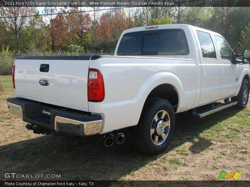 White Platinum Metallic Tri-Coat / Adobe Beige 2011 Ford F250 Super Duty Lariat Crew Cab