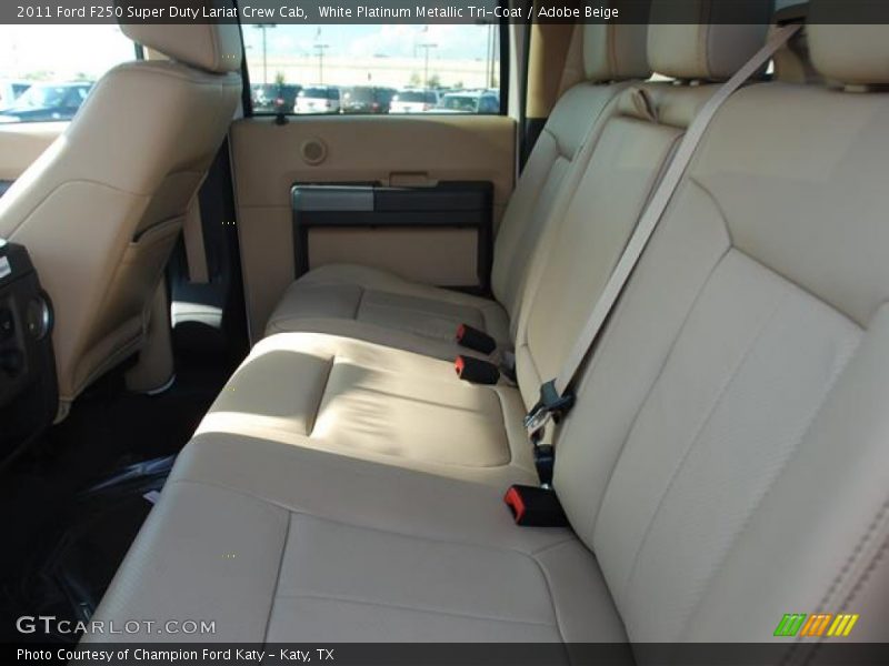 White Platinum Metallic Tri-Coat / Adobe Beige 2011 Ford F250 Super Duty Lariat Crew Cab