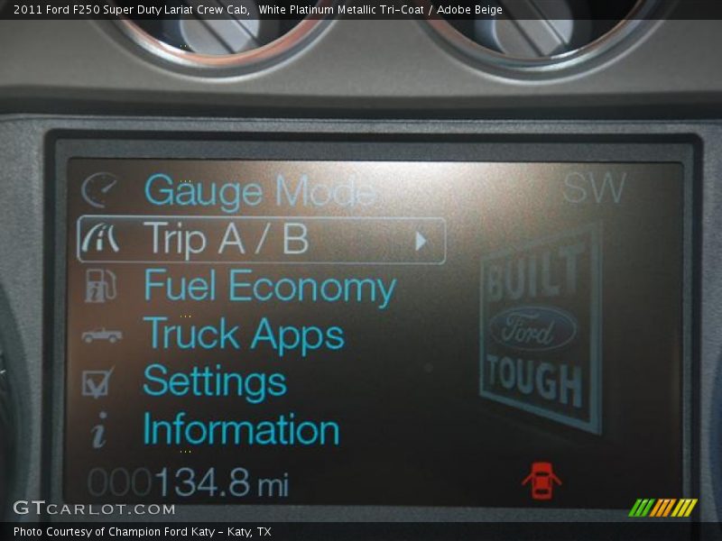 White Platinum Metallic Tri-Coat / Adobe Beige 2011 Ford F250 Super Duty Lariat Crew Cab