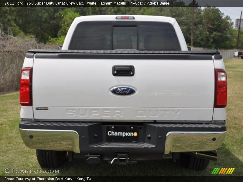 White Platinum Metallic Tri-Coat / Adobe Beige 2011 Ford F250 Super Duty Lariat Crew Cab