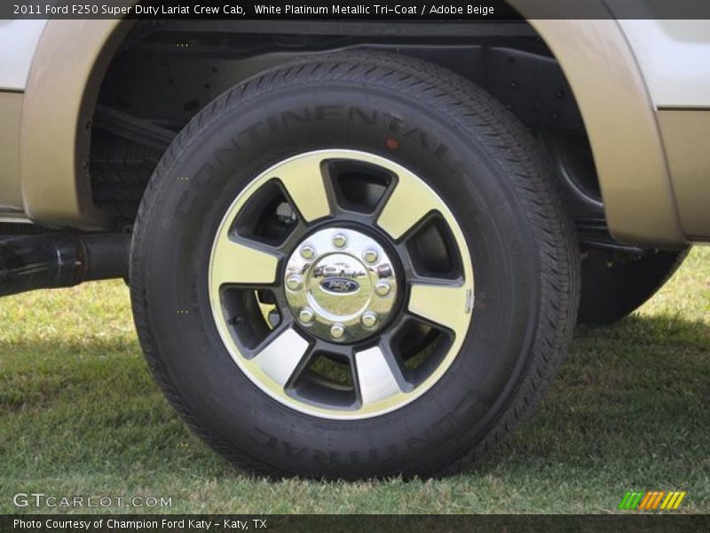 White Platinum Metallic Tri-Coat / Adobe Beige 2011 Ford F250 Super Duty Lariat Crew Cab