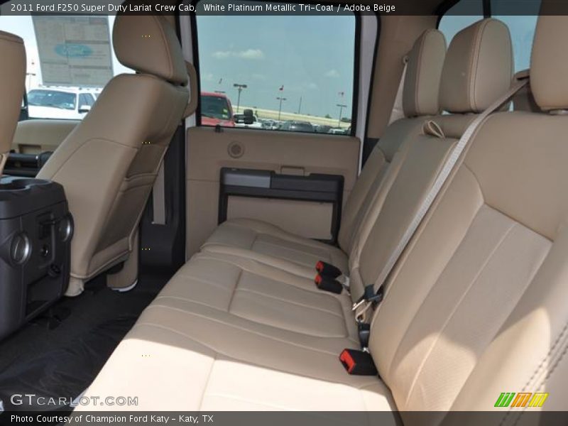 White Platinum Metallic Tri-Coat / Adobe Beige 2011 Ford F250 Super Duty Lariat Crew Cab