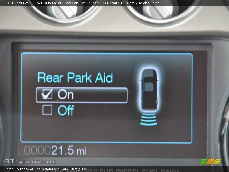 White Platinum Metallic Tri-Coat / Adobe Beige 2011 Ford F250 Super Duty Lariat Crew Cab