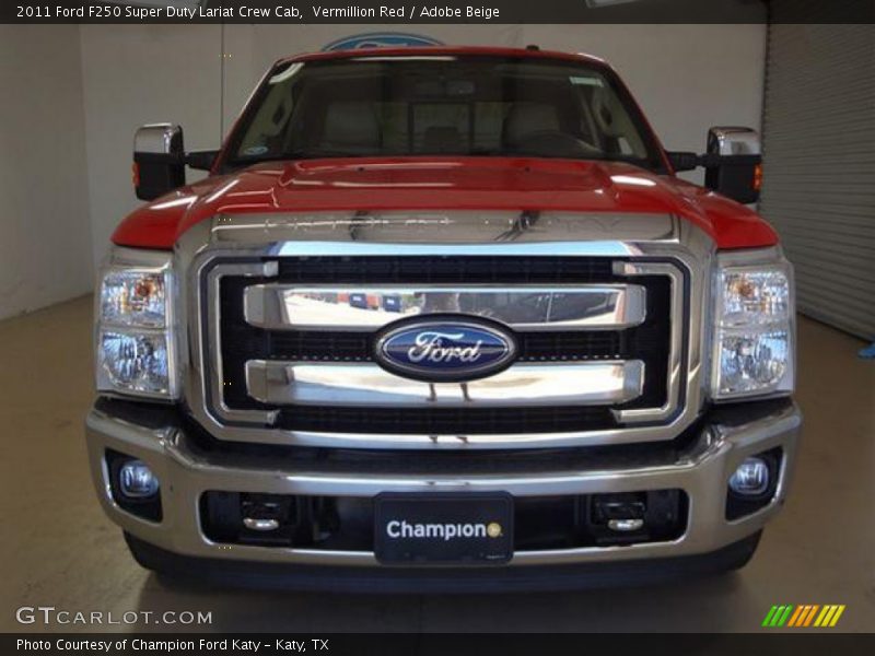 Vermillion Red / Adobe Beige 2011 Ford F250 Super Duty Lariat Crew Cab