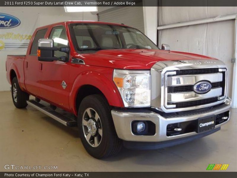 Vermillion Red / Adobe Beige 2011 Ford F250 Super Duty Lariat Crew Cab