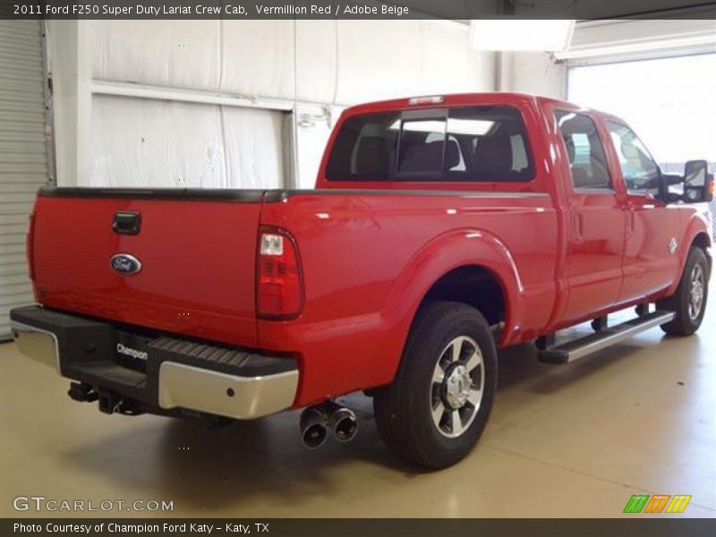 Vermillion Red / Adobe Beige 2011 Ford F250 Super Duty Lariat Crew Cab