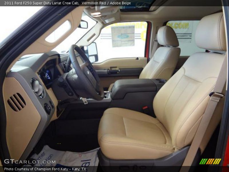 Vermillion Red / Adobe Beige 2011 Ford F250 Super Duty Lariat Crew Cab