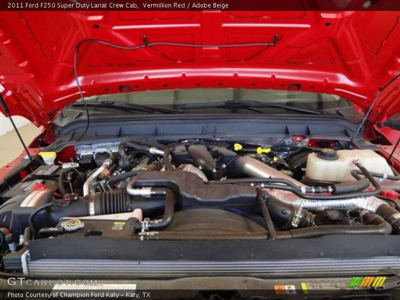 Vermillion Red / Adobe Beige 2011 Ford F250 Super Duty Lariat Crew Cab