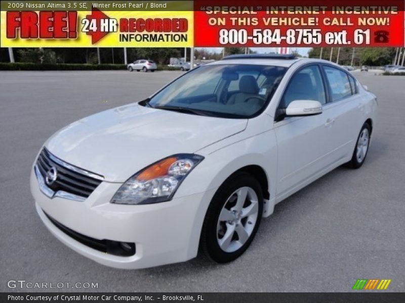 Winter Frost Pearl / Blond 2009 Nissan Altima 3.5 SE