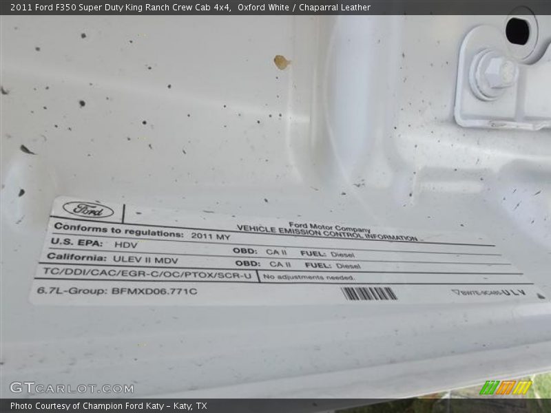 Oxford White / Chaparral Leather 2011 Ford F350 Super Duty King Ranch Crew Cab 4x4