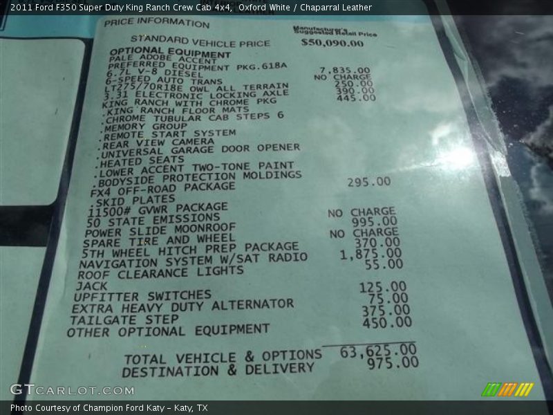 Oxford White / Chaparral Leather 2011 Ford F350 Super Duty King Ranch Crew Cab 4x4