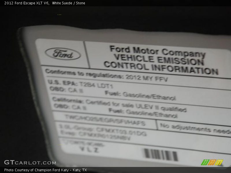 White Suede / Stone 2012 Ford Escape XLT V6