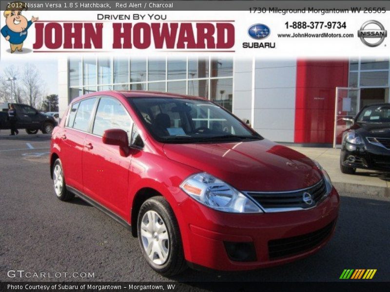 Red Alert / Charcoal 2012 Nissan Versa 1.8 S Hatchback