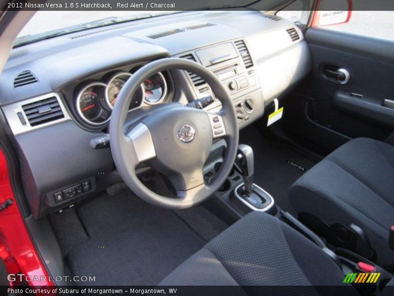 Red Alert / Charcoal 2012 Nissan Versa 1.8 S Hatchback
