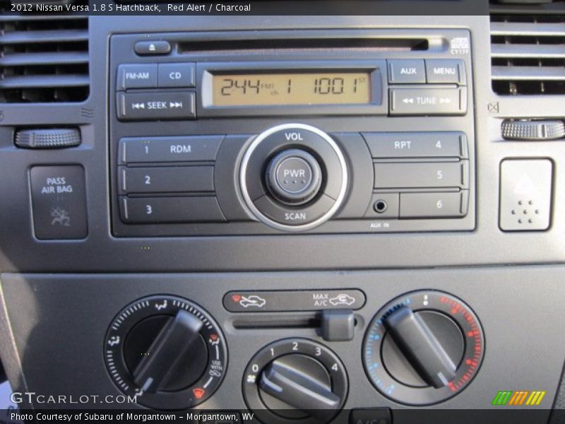 Red Alert / Charcoal 2012 Nissan Versa 1.8 S Hatchback