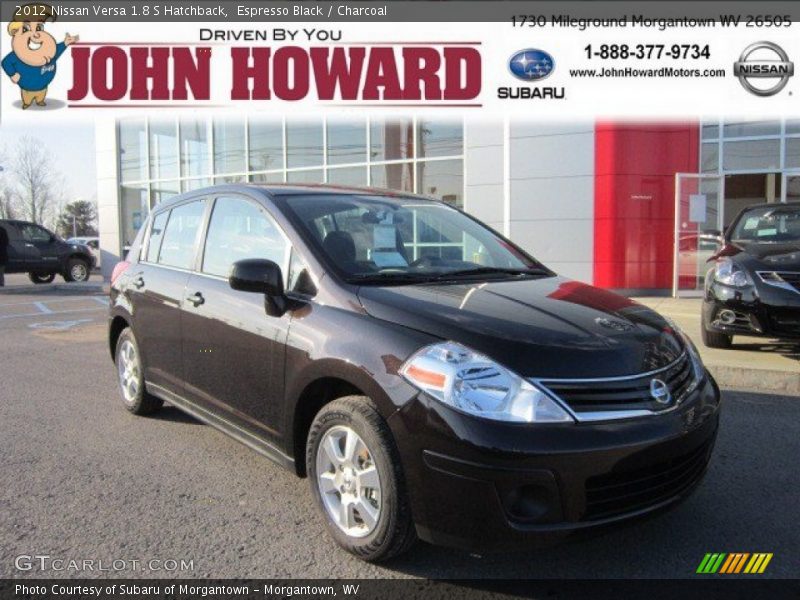 Espresso Black / Charcoal 2012 Nissan Versa 1.8 S Hatchback