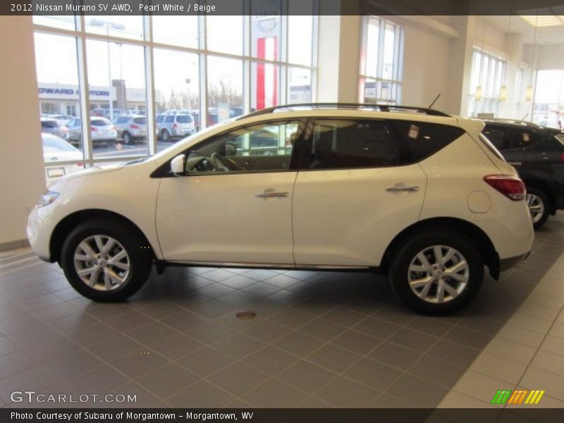 Pearl White / Beige 2012 Nissan Murano SV AWD