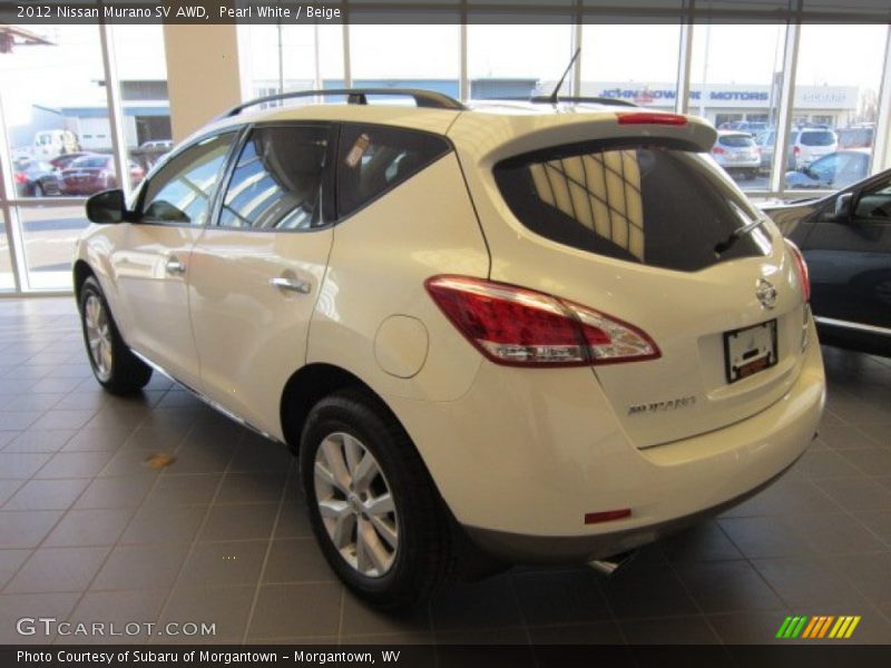 Pearl White / Beige 2012 Nissan Murano SV AWD