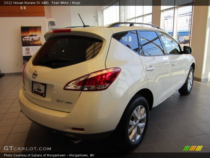 Pearl White / Beige 2012 Nissan Murano SV AWD