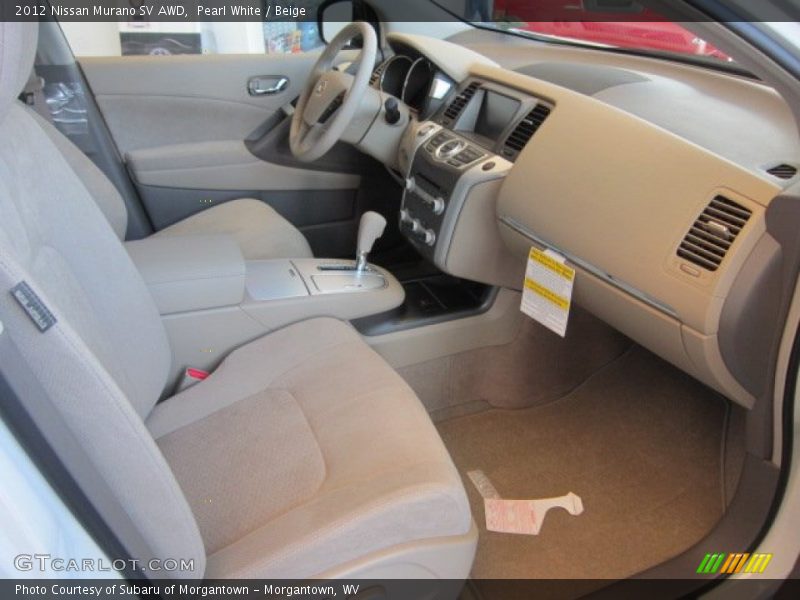 Pearl White / Beige 2012 Nissan Murano SV AWD
