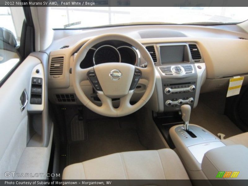Pearl White / Beige 2012 Nissan Murano SV AWD