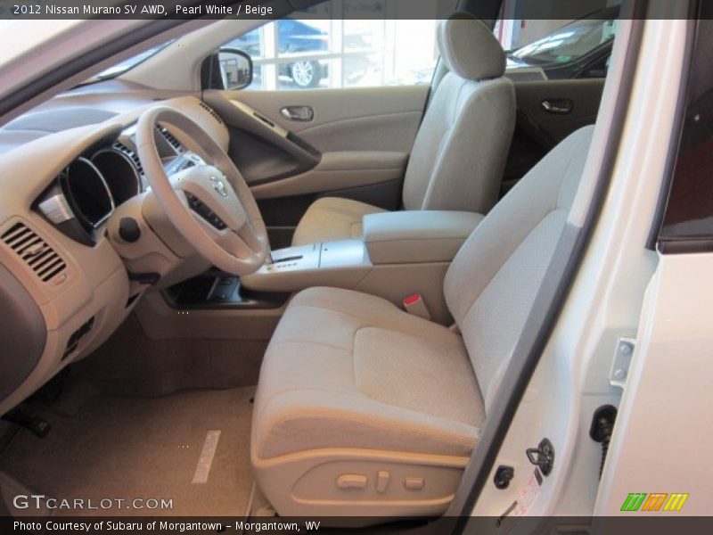 Pearl White / Beige 2012 Nissan Murano SV AWD