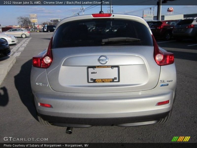Chrome Silver / Black/Red Leather/Silver Trim 2012 Nissan Juke SL AWD
