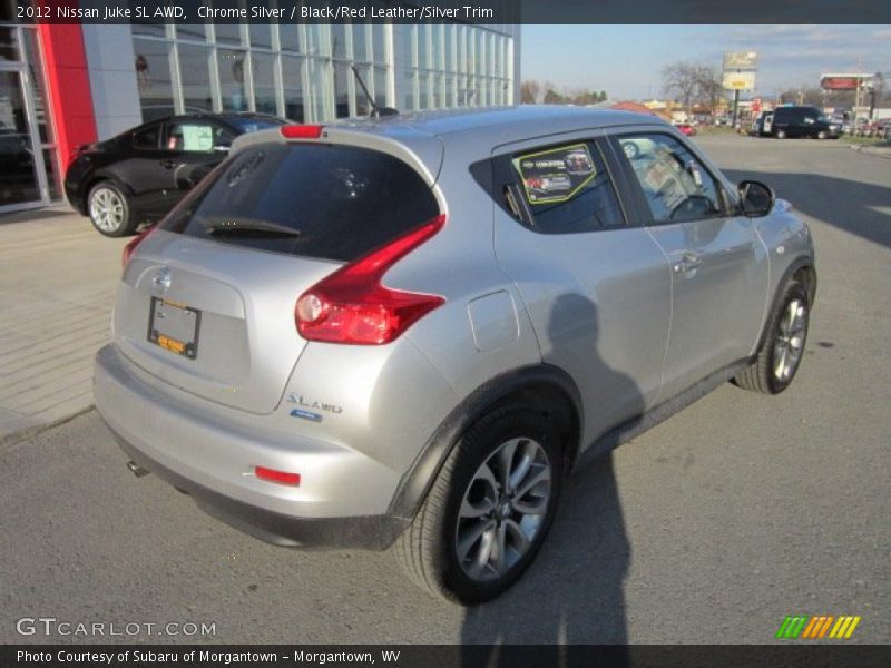 Chrome Silver / Black/Red Leather/Silver Trim 2012 Nissan Juke SL AWD