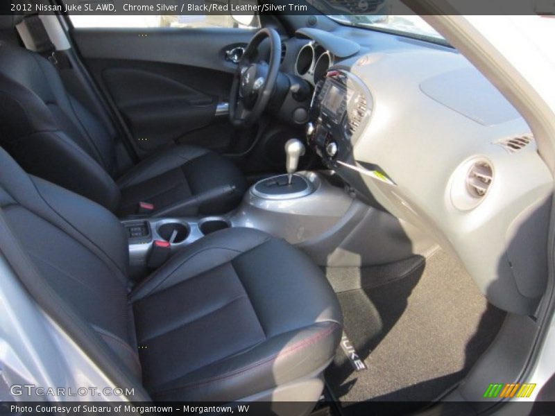  2012 Juke SL AWD Black/Red Leather/Silver Trim Interior