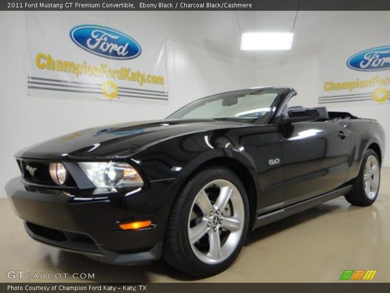 Ebony Black / Charcoal Black/Cashmere 2011 Ford Mustang GT Premium Convertible