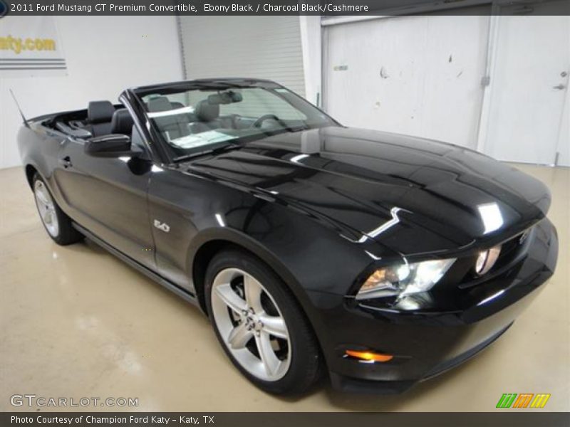 Ebony Black / Charcoal Black/Cashmere 2011 Ford Mustang GT Premium Convertible