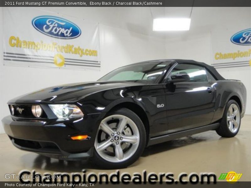 Ebony Black / Charcoal Black/Cashmere 2011 Ford Mustang GT Premium Convertible