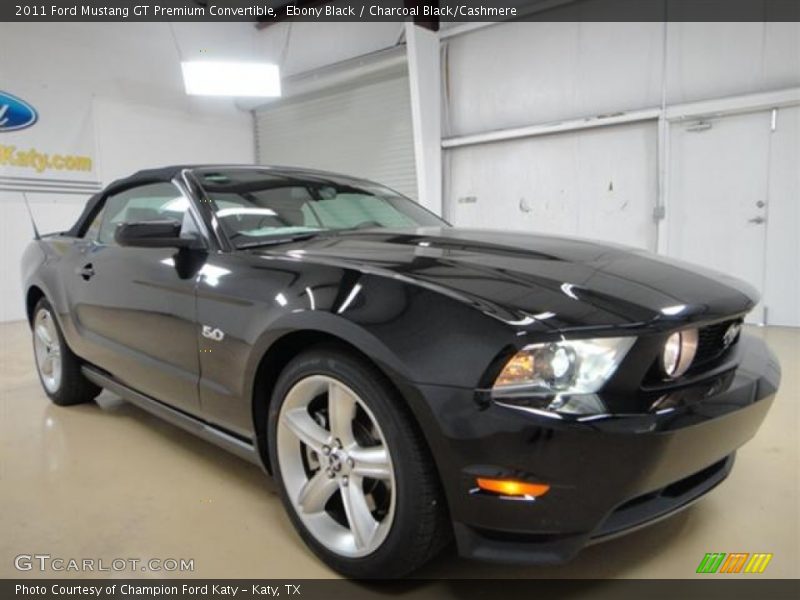 Ebony Black / Charcoal Black/Cashmere 2011 Ford Mustang GT Premium Convertible