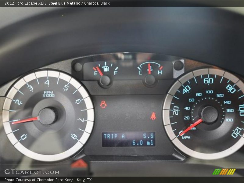 Steel Blue Metallic / Charcoal Black 2012 Ford Escape XLT
