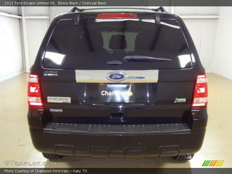 Ebony Black / Charcoal Black 2012 Ford Escape Limited V6