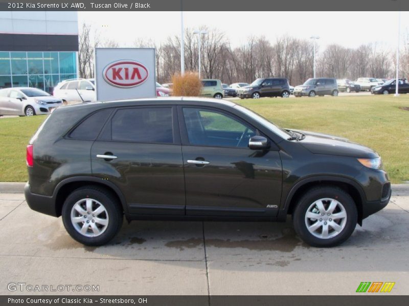 Tuscan Olive / Black 2012 Kia Sorento LX AWD