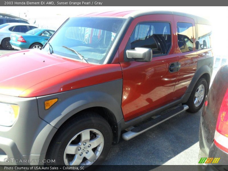 Sunset Orange Pearl / Gray 2003 Honda Element EX AWD