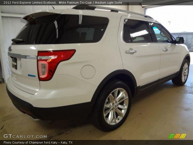White Platinum Tri-Coat / Medium Light Stone 2012 Ford Explorer Limited EcoBoost