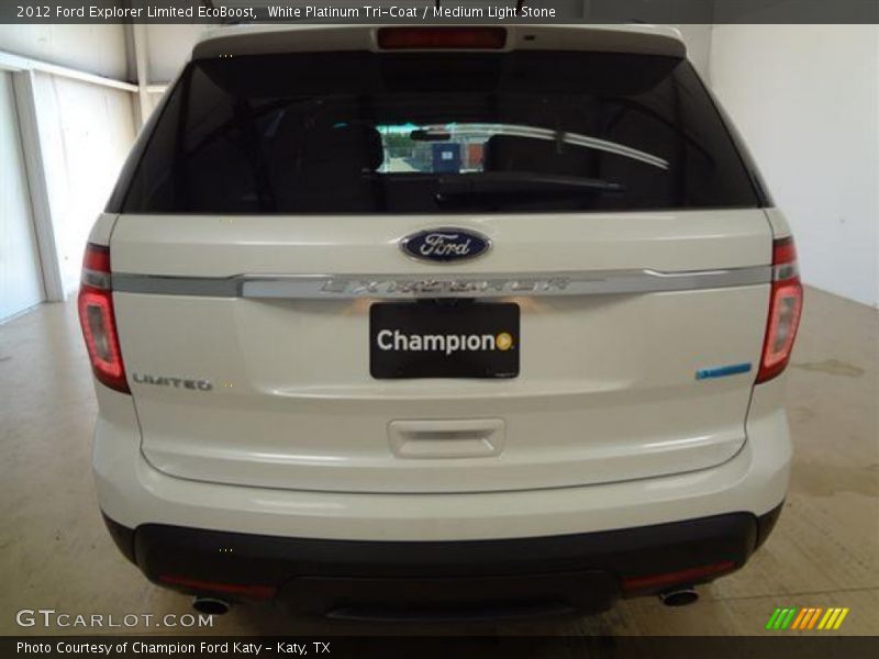 White Platinum Tri-Coat / Medium Light Stone 2012 Ford Explorer Limited EcoBoost